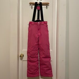 Pink Kids Ski/Snow Pants with Removable Suspenders